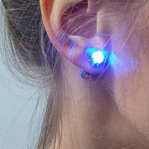 Disco led oorbellen, blauw